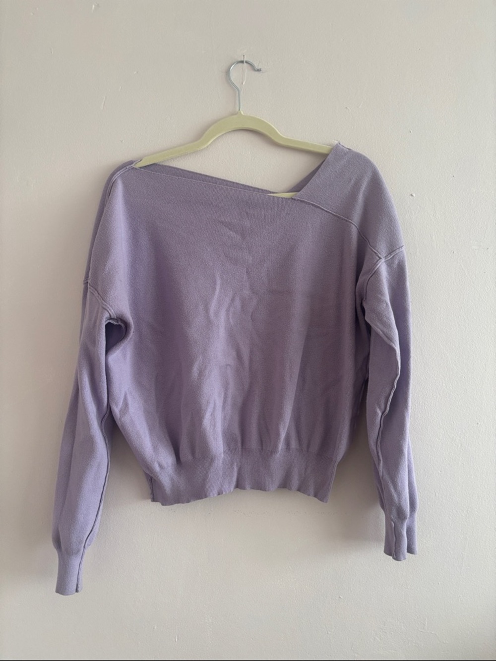 Line & Dot Lilac Off-Shoulder Knit Sweater